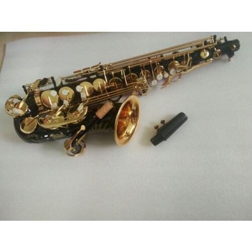 High Quality Super Action 80 Series II Flamingo Saxophone Black Body Gold Key Alto Full flower Eb Tune 802 Model E Flat Sax