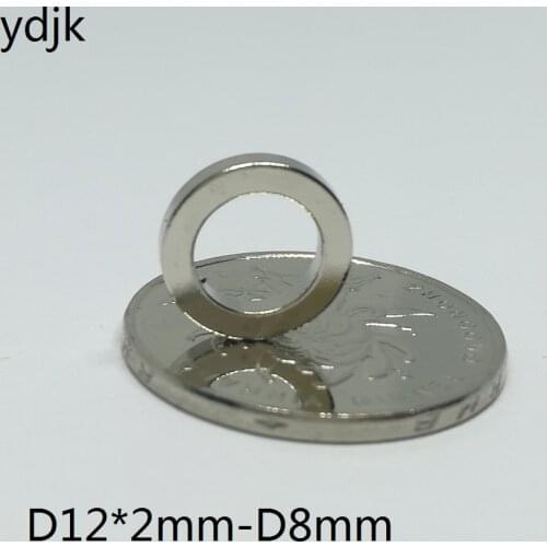 10 20 50 100PCS/LOT Ring Magnet 12*2 hole 8 Neodymium Magnet 12x2 N35 Strong mm NdFeB Permanent magnet 12x2-8 Nickel plating