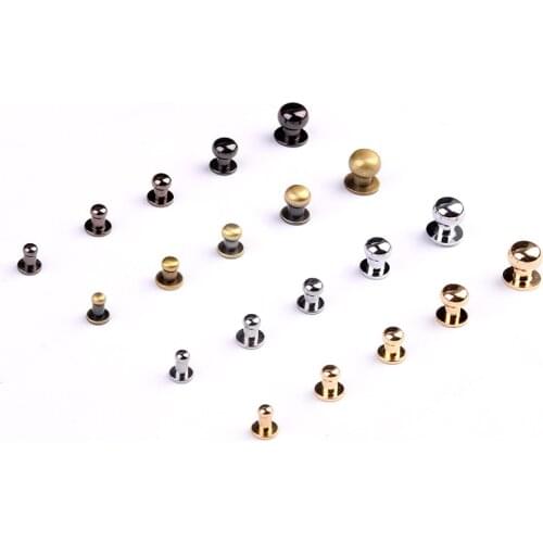 10pcs/Pack High Quality Copper Pacifier Nail Leather Bracelet Wallet Solid Screw Nail Rivet flank strap Rivets DIY Accessories