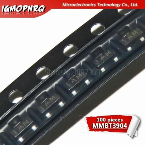 100pcs MMBT3904LT1G 1AM MMBT3904 2N3904 3904 SOT23-3 Bipolar Transistors - BJT 0.2A NPN transistor new original