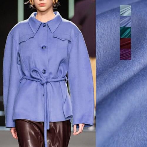 150CM Wide 450-550G/M Purple Blue Green Red Wool Cashmere Fabric for Autumn and Winter Overcoat Coat Jacket DE1059