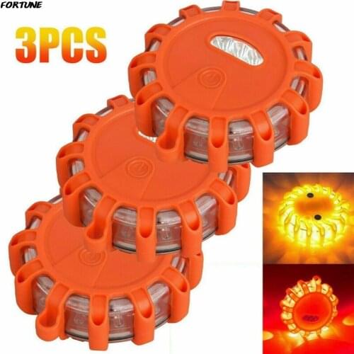 3 Pcs/set Led Flares Emergency Roadside Safety Flashing Beacon Warning Strobe Light Road Rescue Safety Flashing Lamp Flashlight