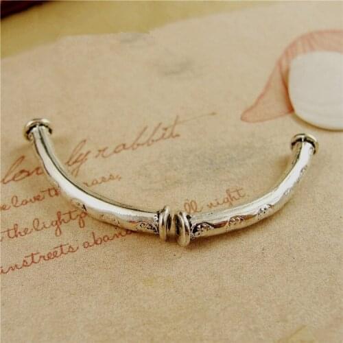 40 pieces/lot) 5*30MM antique silver color plated vintage style alloy 1.5MM hole pipe bend bead connector jewelry findings hm592