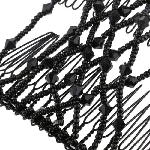 5Pcs/Set Double Side Beads Magic Hair Combs Clip Hairpin Stretchy Clip Comb For Women Hair Accessories