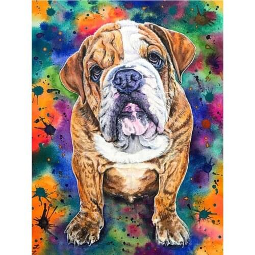 5D DIY Diamond Painting Kits Dog Full Round With AB Drill Rhinestone Art Embroidery Animal Diamond Mosaic Layout Home Decoration