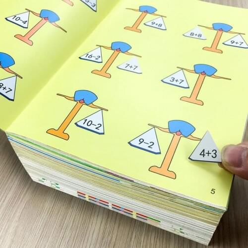 6 Books Stickers Book Montessori Math Girl Fun Kindergarten Textbook Full Set of Literacy Card Educational Toys Kawaii Sticker