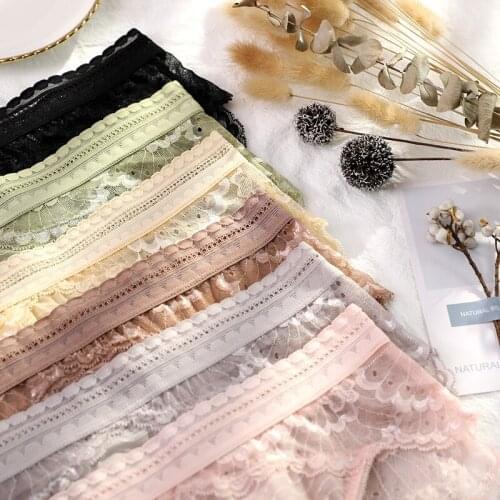 BALDAUREN Lace Sexy Women Low-Waist Panties Soild Seamless Ice Silk Ultra-Thin Translucent Sexy Cotton Crotch Briefs Lingerie