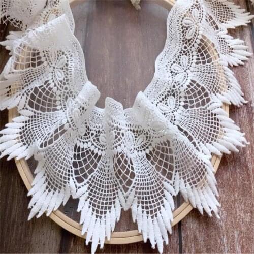 Off-white Feather Fringe Lace Trim Cotton Lace Retro Sewing Lace Bridal Lace Cotton Lace Dress Trims 2 Yards