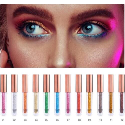 3ml Glitter Eyeliner Good Ductility Natural Shiny Quick Dry Long Lasting Cosmetic 12 Colors Eyeliner Female Eye Liner Makeup