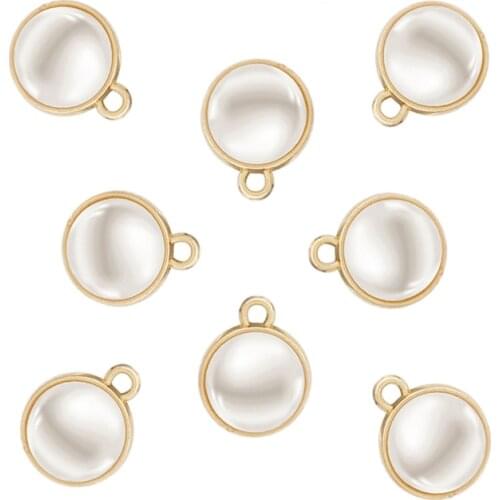 20 x Large Imitation Pearl Beads Round Charms Pendants for DIY Earrings Bracelet Necklace Jewelry Making Accessories