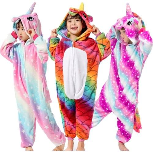 Children Kigurumi Unicorn Pajama Kid Anime Overall Totoro Jumpsuit Onesie Funny Onepiece Animal Carnival Cosplay Costume