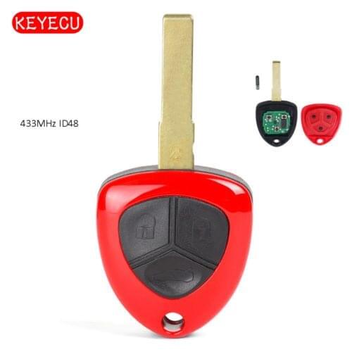 Keyecu Replacement Remote Key Fob 3 Button 433MHz ID48 Chip for Ferrari 458 Italia 2010-2014