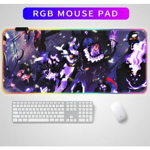 RGB Solo Leveling Mouse Pad Anime Gaming Accessories Carpet PC Gamer Completo Computer LED Keyboard Desk Mat CS GO LOL Mousepad