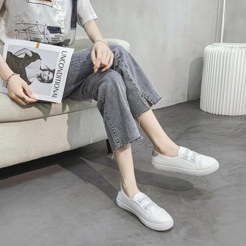 Woman Shoes Summer New Fashion Shoes Woman Casual Microfiber PU Leather Simple Women Casual Striped Shoes Sneakers Breathable