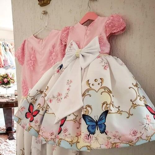 Girls Lace Princess Dress For Kids Children 4 5 6 7 8 9 10 Years Elegant Wedding Birthday Party Prom Gown Bowknot Tutu Vestidos