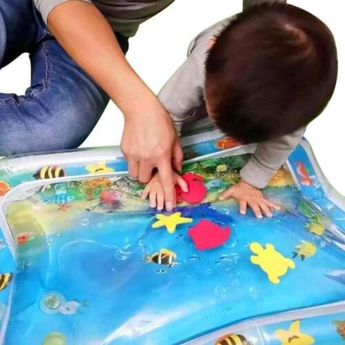 Summer Kids Water Play Mat Inflatable Infant Tummy Time Playmat Fun Activity Play Center Baby Toddler Toys
