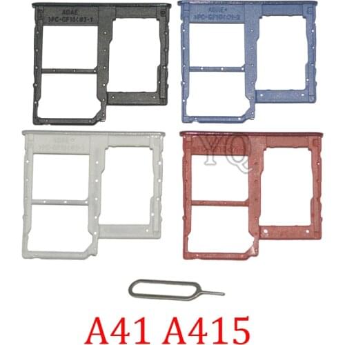 Phone SIM SD Card Trays For Samsung Galaxy A41 A415F A415 Original Phone SIM Chip Card Slot Holder Replacement Part With Pin