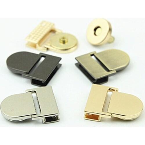 Fashion 10 Pcs Magnetic Clasp Turn Lock Twist Locks Metal Hardware For DIY Craft Replacement Handbag Bag Purse Accessories New