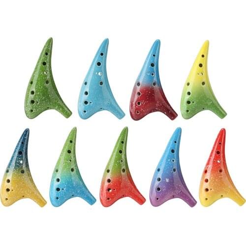 Multicolor 12 Holes Kiln-fired Ceramic Alto C Legend Of Ocarina Flute Ceramic Music Sence Training For Beginner Kid Musical Gift