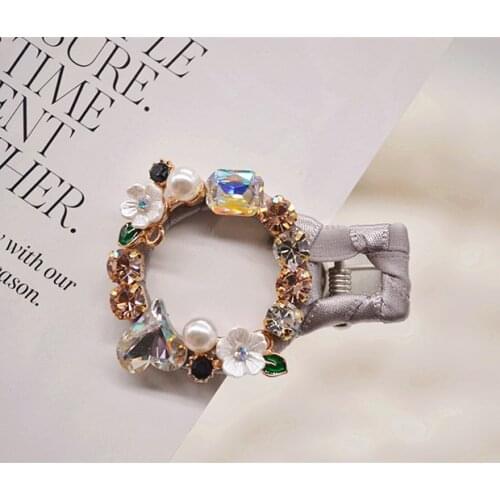 Fashion Rhinestone Pearl Flower Hair Accessories Hair clip for Women Girls high quality Hairpins Circular barrettes