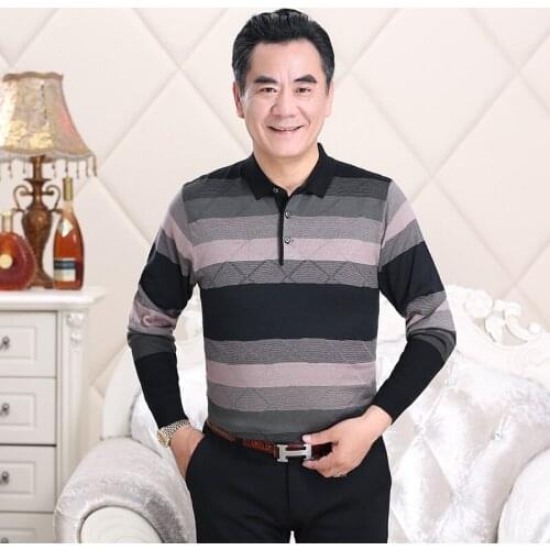 2018 Mens Autumn Long Sleeve Hit Colors Knit Shirt Male Casual Turn-Down Collar Patchwork Striped Knit Clothes Sweater Pullovers