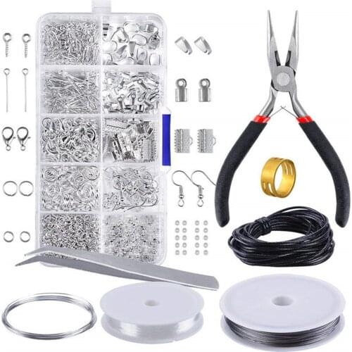 10 Grids Metal Jewelry Making Kit DIY Necklace Materials Repair Tool With Accessories Findings And Beading Wires Adults Supplies
