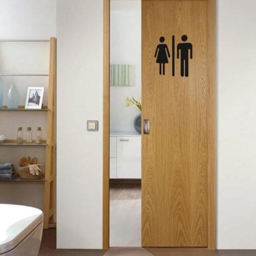 WC Toilet Entrance Sign Door Stickers For Public Place Home Decoration Creative Pattern Wall Decals Diy Funny Vinyl Mural Art