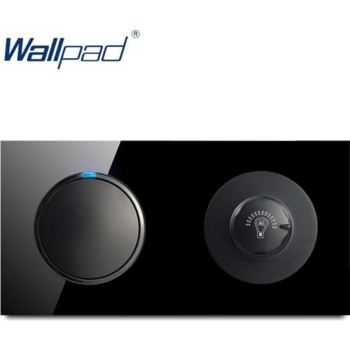 2020 Wallpad 1 Gang 2 Way With Dimmer Wall Light Switch With LED Indicator Crystal Glass Panel 16A