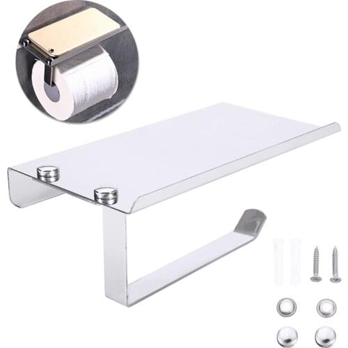 Bathroom Toilet Roll Paper Holder Stainless Steel Wall Mount Phone Holder Multifunction Towel Shelf Tissue Boxes Storage Rack