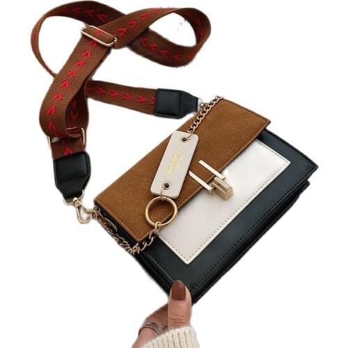 2020 new mini handbags women fashion ins ultra fire retro wide shoulder strap messenger bag purse simple style Crossbody Bags