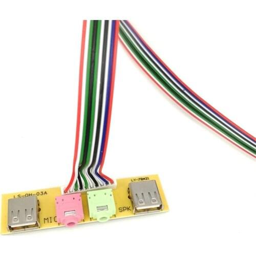 New And High Quality 2 USB PC Computer Case 7.8cm Front Panel USB Audio Port Mic Earphone Cable Supports USB 1 or 2 panel