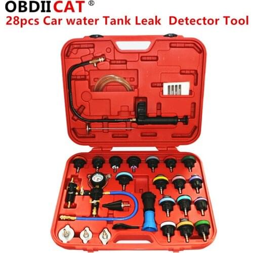 OBDIICAT 21PCS/28Pcs Universal Radiator Pressure Tester Kit Car Water Tank Leak Detector