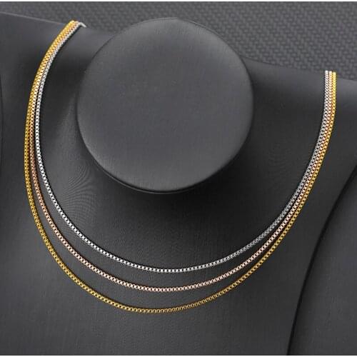 Punk Stainless Steel Necklace for Men Women Curb Cuban Link Chain Chokers Vintage Gold Tone Solid Metal Chain