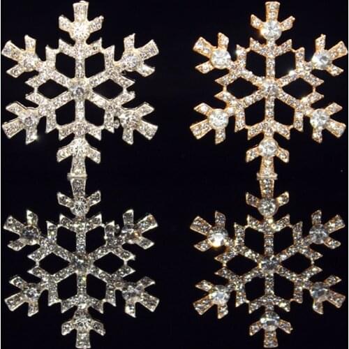 2021New 60Pcs Alloy Christmas Snowflake Rhinestones Buttons ForDIY Clothing Brooch Accessories or Decoration Phone Case JC18