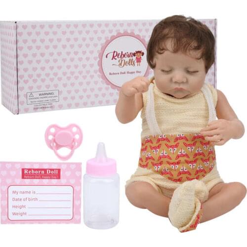 18.5 Inches Lifelike Newborn Cute Sleeping Reborn Baby Vinyl Doll Gift Toy Children Cloth Body Reborn Doll