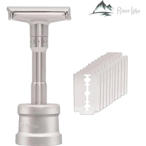 Adjustable Safety Razor Mens Shaving Double Edge Classic Safety Razor Blade Exposure Six Levels Shaver formen1 Handle 10 Blades