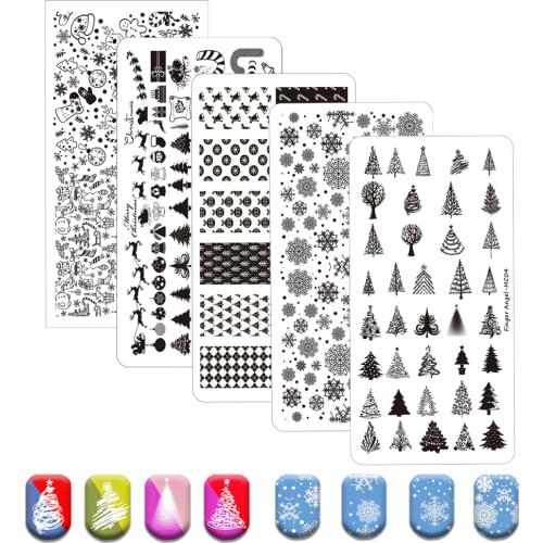 Stamping Plates Different Design Christmas Stamp Plate Marble Geometric Stainless Steel Nail Art Image Plate Stencil
