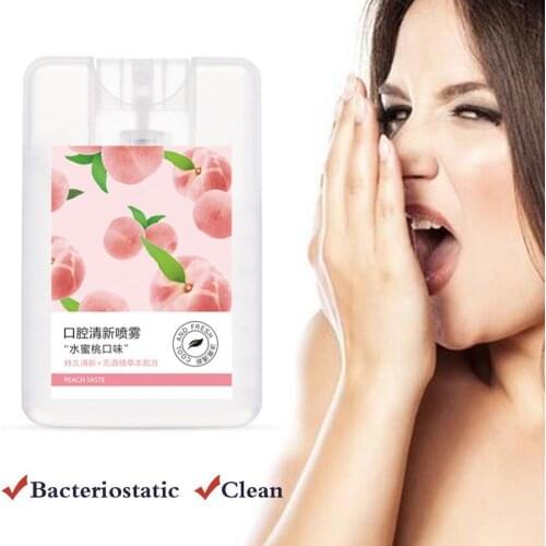 Honey Peach Oral Spray Breath Freshener Mouth Spray Refresher Bad Breath Breath Fresh Treatment Remove Smoke Odor Spray Ora K3C8