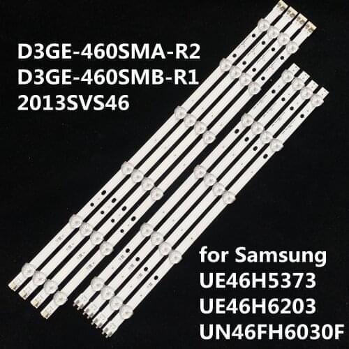New 8 PCS/set LED backlight strip for Samsung UE46H5373 UE46H6203 UN46FH6030F D3GE-460SMA-R2 D3GE-460SMB-R1 2013SVS46 3228N1