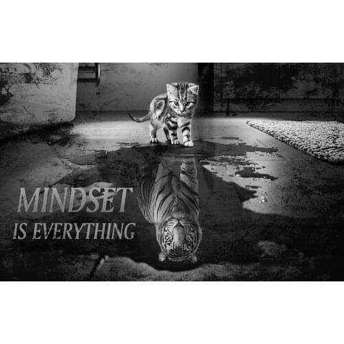 Office Motivational Phrases Painting Inspiring Words Quotes Wall Art On Canvas Poster Mindset Is Everything Prints Painting