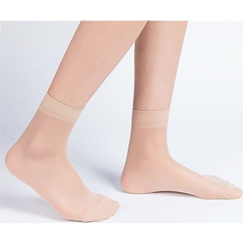 Q High Quality Velvet Socks Female Socks Summer Breathable Elastic Women Thin Silk Transparent 10 Pairs Ankle Sox Womens Socks