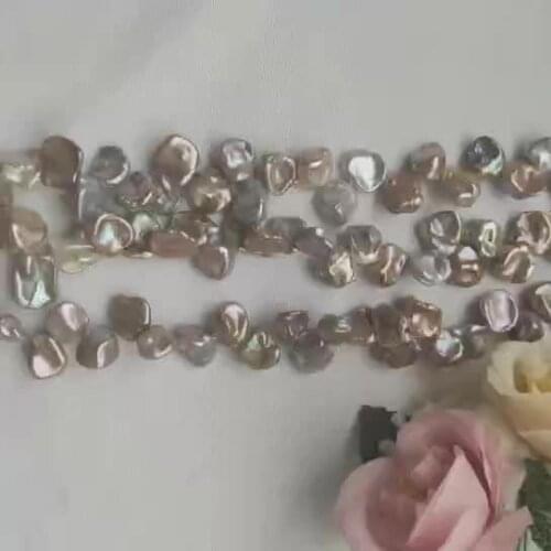 10-13mm natural freshwater pearl purple irregular shape keshi pearls strands