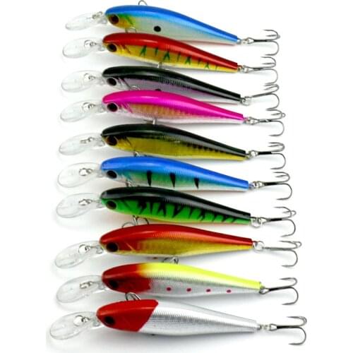 10PCS/lot New Minnow Fishing Wobblers Hard Bait Crankbait Fishing Lures Isca Artificial Bass Wobbler Lure 10.5cm 9.5g (MI100)