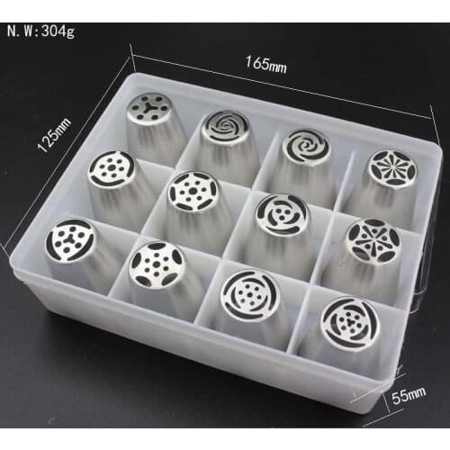 12pcs/lot Russian Tulip Nozzle Perfect For Cake Cupcake Decorating Icing Piping Nozzles russian rose nozzles tips cooking tools
