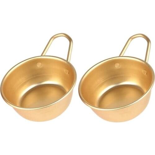 2PCS Makgeolli Bowls Aluminum Korean Traditional Bowls for Korean Raw Rice Wine