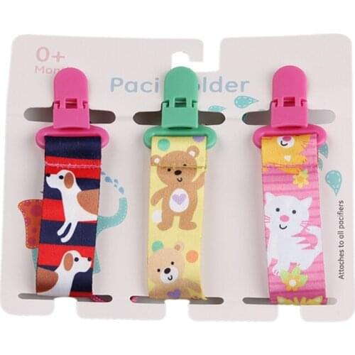 3Pcs/Set Newborn Baby Pacifier Clip Chain Dummy Nipple Leash Strap Soother Teether Holder Belt
