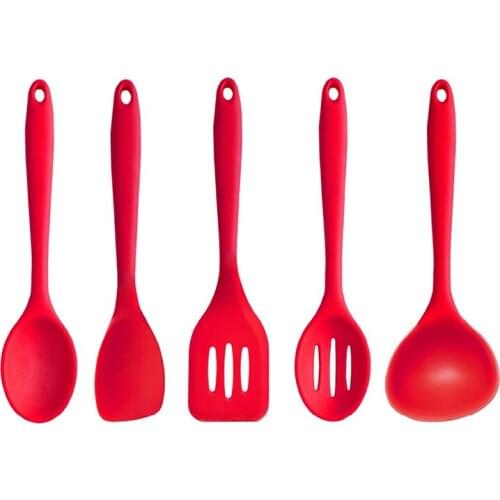 5pcs Silicone Baking Set, Silicone Kitchen Tools, Kitchen Cooking Utensil Set with Spatulas, Spoons, Cooking Utensils