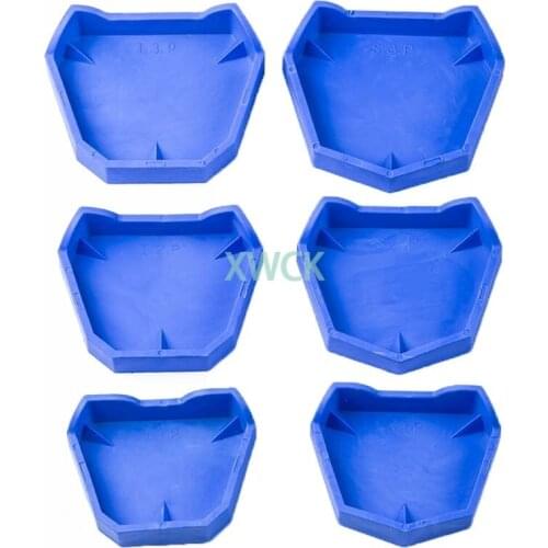 6Pcs/set 3 Sizes Dental Model Base Set Dental Mold Plaster Base Denture Tray Dental Lab Former Base Kit