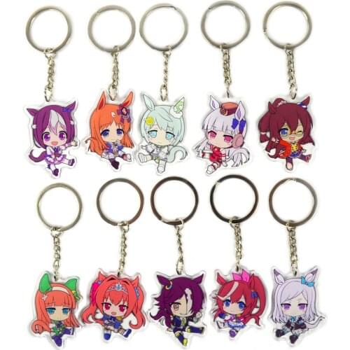 Anime Umamusume: Pretty Derby Taiki Shuttle Special Week Q Version Keychain Itabag Pendant Keyring School Bag Toy Cosplay Gift