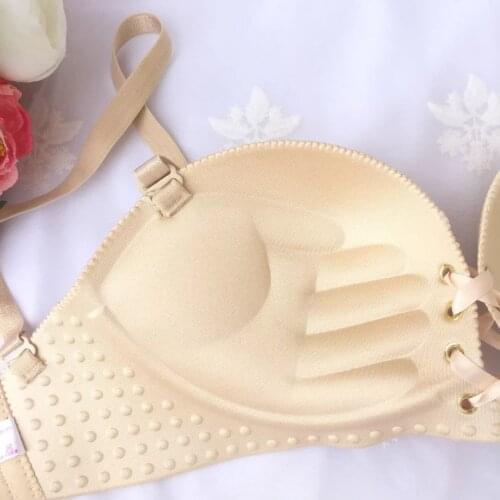 BRZFMRVL Sexy lingerie Women Adjustable Seamless Super Push Up Bra massage palm bra finger massage bra big size strapless bra